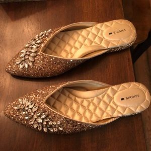Birdies gold sparkle shoes 8.5